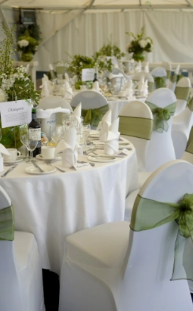 wedding event furniture, linen, marquee and sound equipment